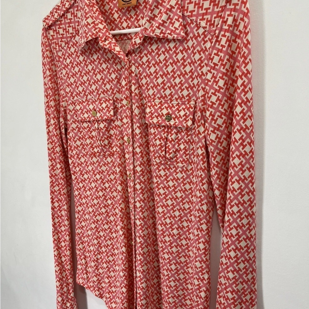 Tory Burch Red Patterned Shirt - Picture 2 of 5